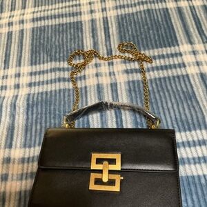 Elegant Black Leather Chain Bag
